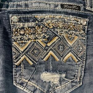 Miss Me Women's Denim Jeans with Intricate Gold Accents